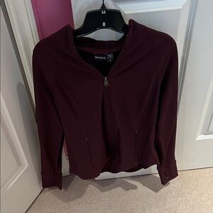 Athleta Deep Wine Full-Zip ribbed Jacket